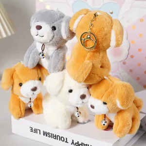 Portachiavi in peluche con cucciolo e campanelli, morbidi ciondoli per borse e zaini graziosi.