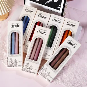 Candele coniche sfumate Morandi in confezione regalo, candele eleganti per matrimoni e feste.