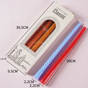 Set di candele coniche a spirale sfumate da 30 cm con scatola regalo per feste di matrimonio