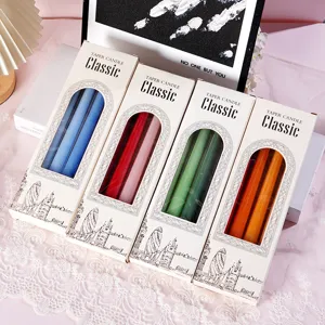 Candele coniche sfumate da 30cm in confezione regalo, design classico per matrimoni e decorazioni.