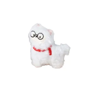 Cute fluffy plush alpaca pendant detail, soft stuffed animal doll charm accessory display.