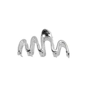 Silberne Metall-Haarklammer mit fließendem Wellen-Design, stilvolle Haarspange für Damen.