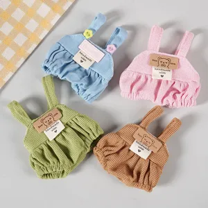Salopette in miniatura per bambole di peluche da 10cm a 14cm, grazioso set in tessuto waffle.