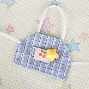 10cm vestiti bambola grembiule quadri blu simpatica ciliegia stella accessori bambola