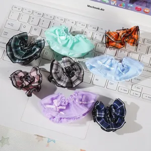 Abito mini bambola colorato fiocco gonna pizzo vestiti per bambole accessori fai da te.