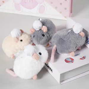 Simpatico peluche topo cuoco portachiavi animale di peluche simpatico ratto ciondolo borsa