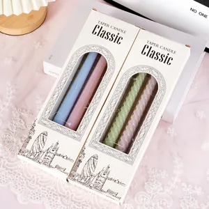 4pz Candele Coniche Sfumate 30cm Morandi Spirale Candele Stilo per Matrimonio Scatola