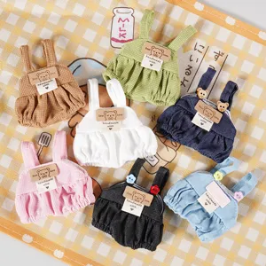 Mini Vestiti per Bambole Salopette in Peluche Accessori per Bambole in Miniatura Decorazione con Orsetto Cartone Animato per Piccole Bambole