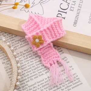 Mini gebreide pop sjaal roze pluche katoen speelgoed accessoires kwastje