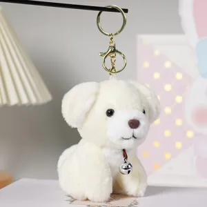 Simpatico portachiavi cucciolo di peluche con campanello, ciondolo borsa morbido dettaglio.