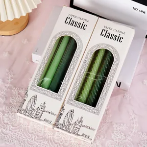 Candele stilo a spirale sfumata Morandi per feste di nozze, elegante set in scatola.