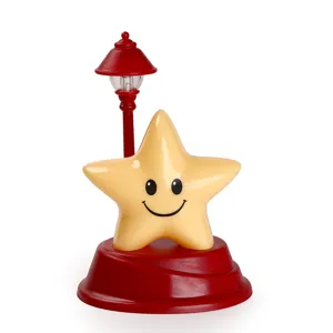 Luce notturna stella dettaglio, simpatica stella gialla e lampada da tavolo rossa 87