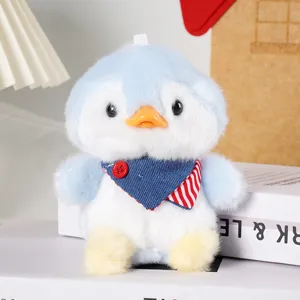 Cute blue plush toy pendant cartoon animal doll bag charm fluffy soft hanging ornament gift
