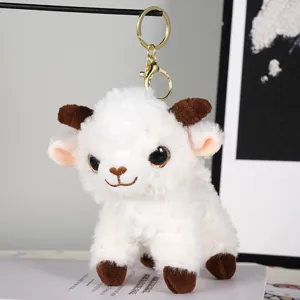 Portachiavi in peluche di pecorella morbido piccolo agnello bambola borsa fascino anello metallo