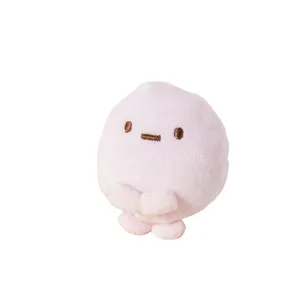 Cute pink plush doll toy soft stuffed animal cartoon character miniature ornament decoration.