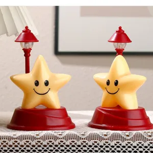 Lampada da tavolo a stella carina luce notturna LED per comodino da camera e decorazione.