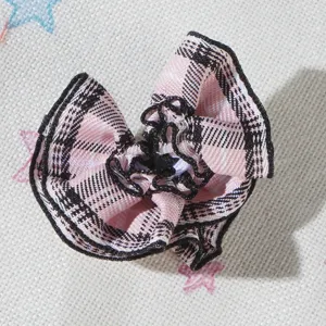 Mini gonna per bambola a quadri pizzo fiocco accessorio abbigliamento dettaglio