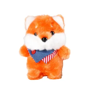 Cute orange plush toy animal pendant soft doll bag charm cute fluffy toy for kids gift