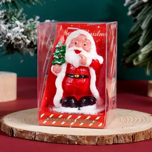 Candela Babbo Natale in confezione regalo, bellissima decorazione festiva per casa.