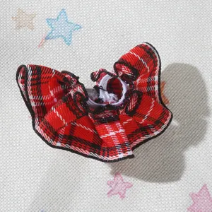 Vestiti per bambole mini gonna fiocco rosso nero scozzese accessori per bambole chic.