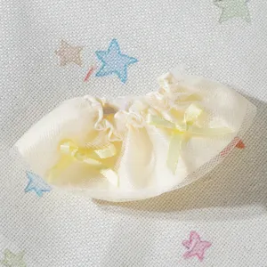 Mini abito da bambola gonna in tulle carina con fiocchi gialli accessori vestiti DIY