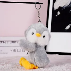Cute fluffy penguin plush keychain soft stuffed animal bag charm lovely toy pendant