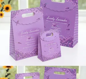 Paarse lavendel papieren cadeautas voor huwelijksfeest verjaardagsgunst en premium winkelgebruik.