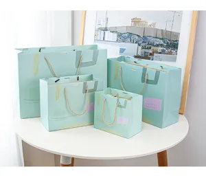 Set van frisse papieren geschenktassen, esthetische verpakkingszakken voor feestjes.