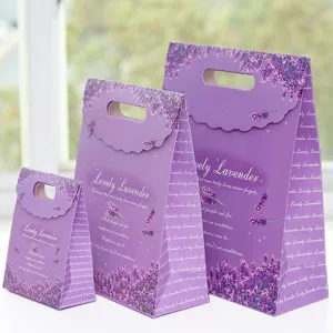 Paarse lavendel geschenkzak hoogwaardige romantische papieren handtas voor feest