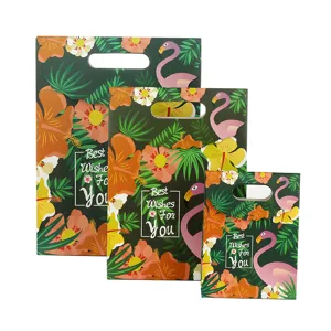Flamingo tropische cadeau papieren tassen set van 3 maten voor feest en verpakking