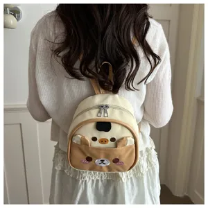 Cute cartoon bear mini backpack detail view, sweet style backpack for daily commuting.