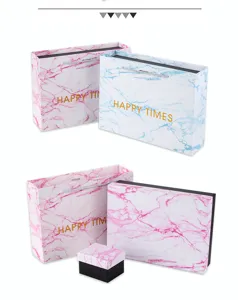INS Stil MarmorMuster Geschenkbox und Papiertüte Set für Geburtstag und Feiertage.