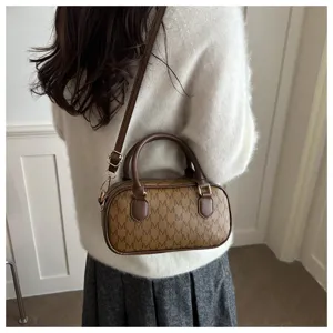 Retro Monogram Muster Mini Umhängetasche, elegante Damen Handtasche für Alltag und Freizeit.