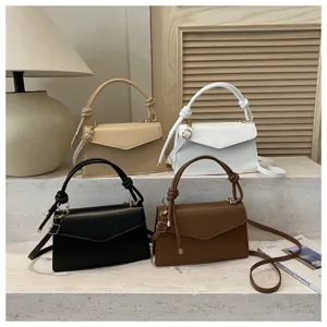 Stylish minimalist women shoulder bag crossbody handbag chic PU leather top handle small square bag