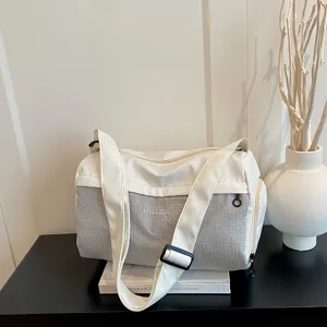 Women Travel Bag Lightweight Portable Short Trip Handbag Casual Simple Fitness Bag Waterproof Shoulder Crossbody Bag