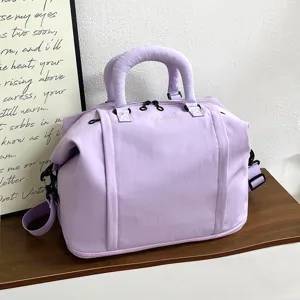 Large capacity light purple travel duffel bag waterproof lightweight gym bag for women