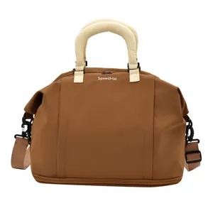 Large capacity travel duffel bag for women, waterproof short trip luggage bag with shoulder strap.