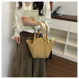 Handgemachte geflochtene Tasche für Damen, modische Freizeittasche, stilvoller Shopper neu.