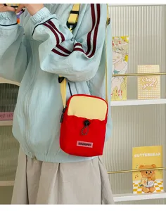 Bolso bandolera multifuncional rojo amarillo para botella de agua informal deporte