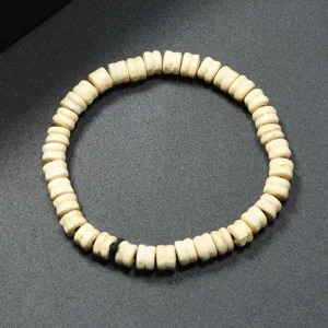 Classic wooden abacus bead bracelet detail shot, elegant ethnic style unisex accessory.