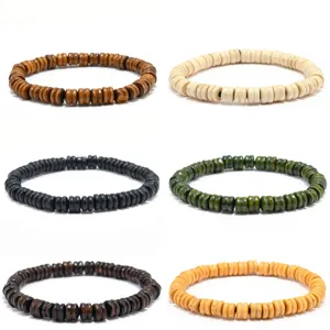 Retro wooden bead bracelet unisex vintage abacus beaded charm wristband multi-color