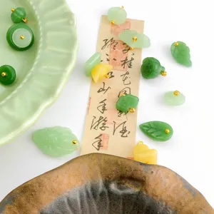 Chinese style glass imitation jade cheongsam buttons vintage DIY decorative accessories Hanfu.