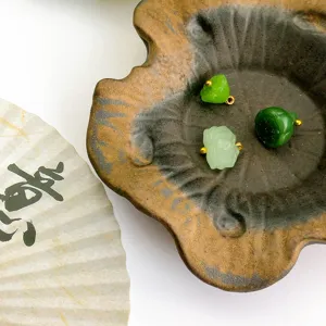 Chinese style glass jade cheongsam buttons Hanfu DIY decorative accessories for clothing