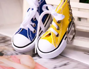 Mini canvas shoe keychain cute sneaker bag charm car key accessory gift pendant item