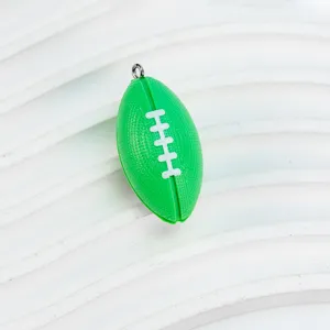 Mini green football pendant charm sports souvenir DIY keychain hanging bag ornament