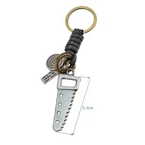 Llavero colgante de mini sierra vintage de metal aleación plata antigua accesorio