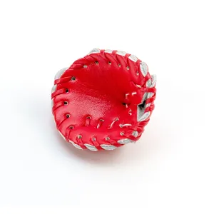 Μίνι γάντι μπεσμπώλ μπρελόκ DIY χειροποίητο δερμάτινο αθλητικό κρεμαστό κόκκινο λευκό