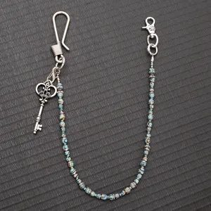 Vintage Metal Key Pants Chain Beaded Hip Hop Waist Chain Alloy Punk Rock Wallet Chain For Jeans Bag Jewelry Accessories