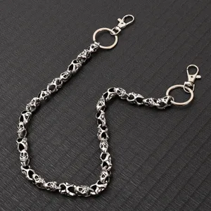 Retro skull metal wallet chain punk hip hop pants chain keychain for daily fashion wear