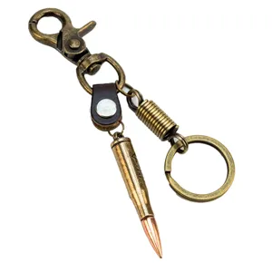 Vintage bronze bullet keychain stylish metal keyring creative couple gift trousers accessory